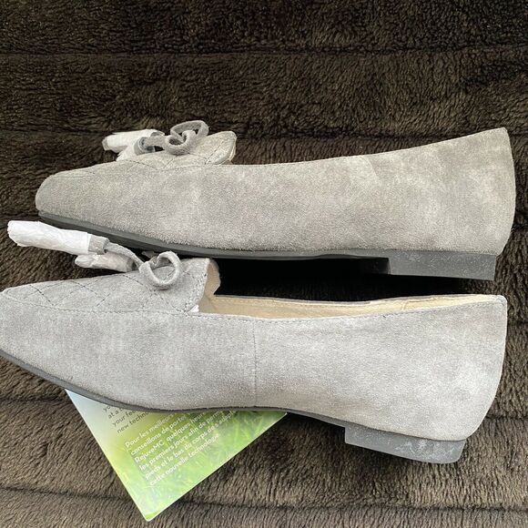 NEW Propet Gray Quilted Suede Tassel Flats Size 6 W WIDE Shoes Loafers Slip Ons - Picture 5 of 8